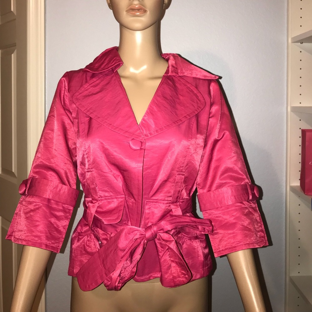 Pink button up top!